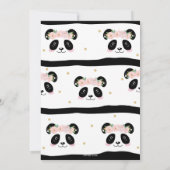 ピンクフローラカウトパンダ誕生パーティー 招待状 (裏面)