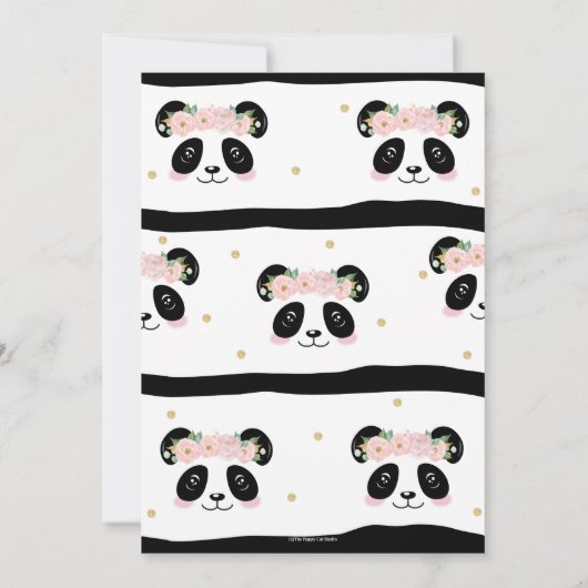ピンクフローラカウトパンダ誕生パーティー 招待状 (裏面)