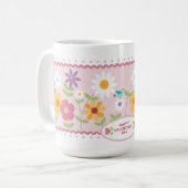 ピンクフローラカスタマイズ可能なバレンタインデーコーヒーマグ コーヒーマグカップ (正面左)