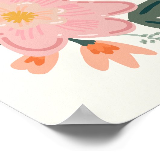 ピンクフローラカスタムブライダルシャワーへようこそ ポスター (角)