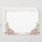 ピンクフローラカボチャグリッターガール誕生日写真 招待状 (裏面)