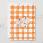 ピンクフローラカボチャ収穫トラックサンキューカード 招待状 (裏面)