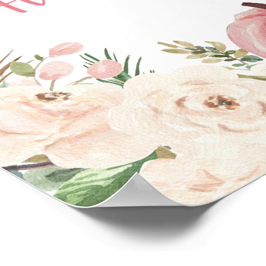 ピンクフローラカボチャ収穫トラック歓迎サイン ポスター (角)