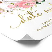 ピンクフローラカボチャ秋デイトナイトジャールサイン ポスター (角)