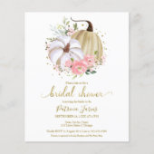 ピンクフローラカボチャ秋ブライダルシャワー招待 (正面)