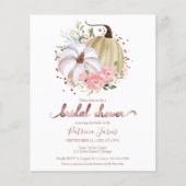 ピンクフローラカボチャ秋ブライダルシャワー招待 (正面)
