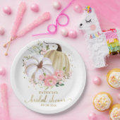 ピンクフローラカボチャ秋ブライダルシャワー ペーパープレート (パーティー)