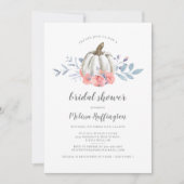 ピンクフローラカボチャ秋ブライダルシャワー 招待状 (正面)