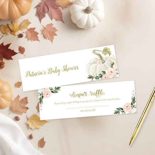 ピンクフローラカボチャ秋ベビーシャワーおむつラッフル