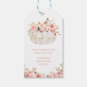 ピンクフローラカボチャ赤ちゃんシャワーメッセージカード ギフトタグ (正面)