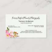 ピンクフローラカメラフォトグラファープロフェッショナル 名刺 (裏面)