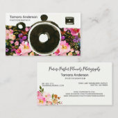ピンクフローラカメラフォトグラファープロフェッショナル 名刺 (正面/裏面)