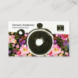 ピンクフローラカメラフォトグラファープロフェッショナル 名刺