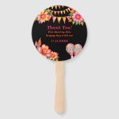 ピンクフローラカラフルフェスタブライダルシャワー ハンドファン (裏面)