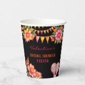 ピンクフローラカラフルフェスタブライダルシャワー 紙コップ (裏面)