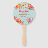 ピンクフローラカラフルブルーフェスタブライダルシャワー ハンドファン (裏面)