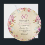ピンクフローラカントリー金ゴールド40th誕生日パーティー 招待状<br><div class="desc">ピンクのフローラカントリー金ゴールド40th誕生日パーティの招待状一致コレクションinニッチとネストストアデザイン提供： www.createthecut.com</div>