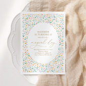 ピンクフローラガーデンガールバースデーパーティー 招待状