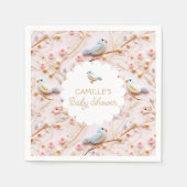 ピンクフローラガーデンガールベビーシャワー スタンダードカクテルナプキン (正面)