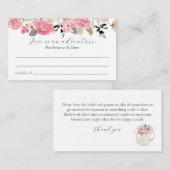 ピンクフローラガーデンハネムーンアイディア エンクロージャーカード (正面/裏面)