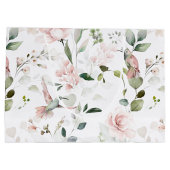 ピンクフローラガーデンハミングバードラージ抱き枕 ラージペーパーバッグ (裏面)