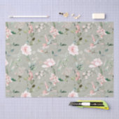 ピンクフローラガーデンハミングバード 薄葉紙 (クラフト)