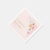 ピンクフローラガーデンパーティーブライダルシャワー スタンダードカクテルナプキン (角)