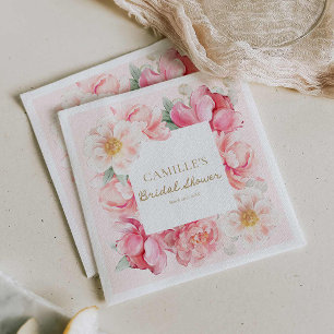 ピンクフローラガーデンブライダルシャワー スタンダードカクテルナプキン