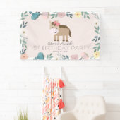 ピンクフローラガーデンホースガール誕生日へようこそ 横断幕 (インサイチュ)