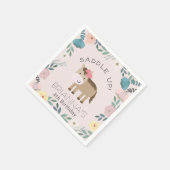 ピンクフローラガーデンホースガール誕生日ナプキンス スタンダードカクテルナプキン (角)