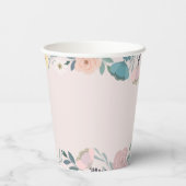 ピンクフローラガーデンホースガール誕生日 紙コップ (裏面)