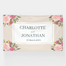 ピンクフローラガーデン春の結婚式 横断幕