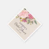 ピンクフローラガーデン春ブライダルシャワー スタンダードカクテルナプキン (角)