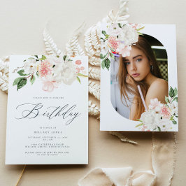 ピンクフローラガーデン誕生祝いパーティー 招待状