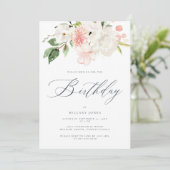 ピンクフローラガーデン誕生祝いパーティー 招待状 (スタンド正面)