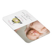 ピンクフローラガーランドプリンセスクラウン生まれたばかりのガール マグネット (右側)