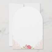 ピンクフローラガールかわいい白鳥プリンセスベビーシャワーin 招待状 (裏面)