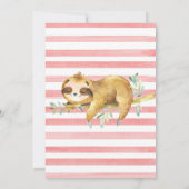 ピンクフローラガールカワイトスロスベビーシャワー招待状 招待状 (裏面)