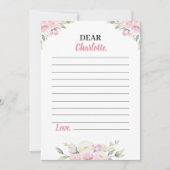 ピンクフローラガールタイムカプセルノートメッセージカード サンキューカード (正面)