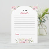 ピンクフローラガールタイムカプセルノートメッセージカード サンキューカード (スタンド正面)