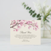 ピンクフローラガールバジェットベビーシャワーサンキューカード (スタンド正面)