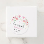 ピンクフローラガールバプテスマメッセージカード フェイバータグ (インサイチュ)