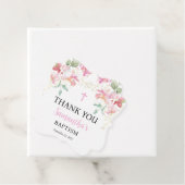 ピンクフローラガールバプテスマメッセージカード フェイバータグ (インサイチュ)