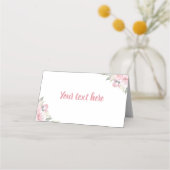 ピンクフローラガールバースデーパーティー座席表 プレイスカード (正面)