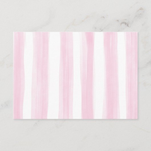 ピンクフローラガールベビーキャリッジシャワーありがとう エンクロージャーカード (裏面)