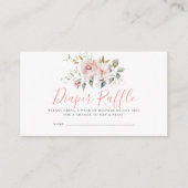 ピンクフローラガールベビーシャワーおむつラッフルチケット エンクロージャーカード (正面)