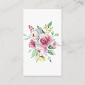 ピンクフローラガールベビーシャワーおむつラッフル エンクロージャーカード (裏面)