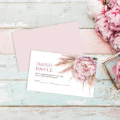 ピンクフローラガールベビーシャワーおむつラッフル エンクロージャーカード