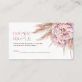 ピンクフローラガールベビーシャワーおむつラッフル エンクロージャーカード (正面)