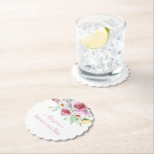 ピンクフローラガールベビーシャワー紙バーコースター ペーパーコースター (インサイチュ)